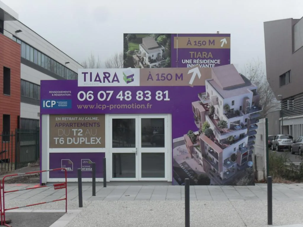 Vue de l'espace de vente ICP promoteur immobilier par becker publicité