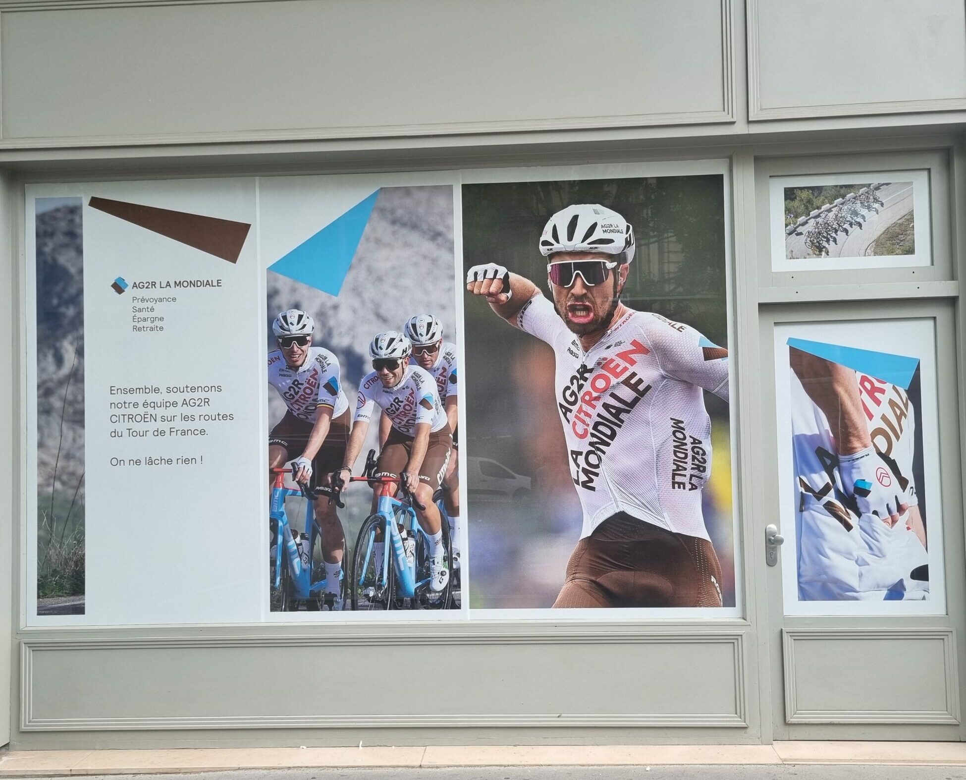 vitrophanie réalisée pour AG2R La Mondiale